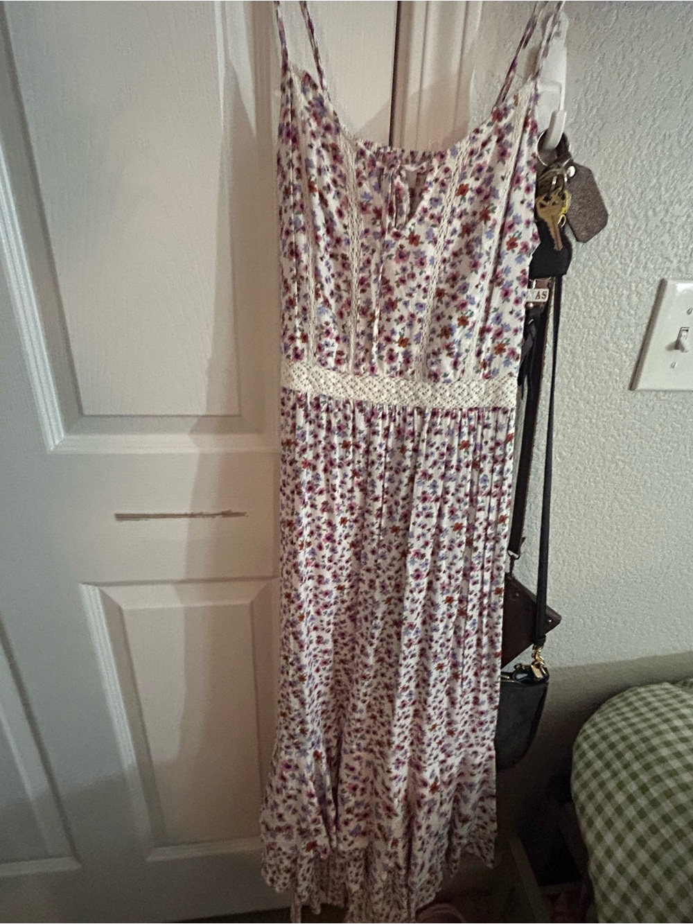 Floral Maxi Summer Dress in White and Pink